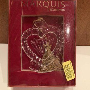 Marquis By Waterford Crystal Heart 2011 Our First Christmas Ornament Please Read